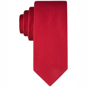 Tommy Hilfiger 51% Silk Solid Red Oxford Tie